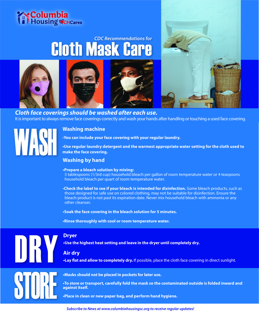 Cloth mask care guidelines