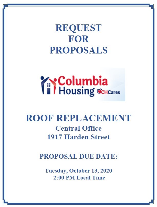 cover page for Roof Replacement RFP