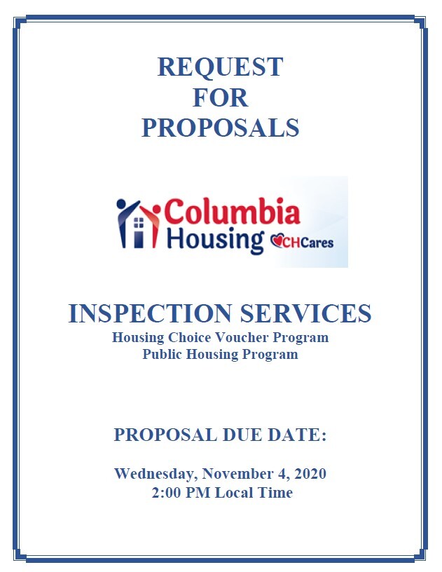 Cover page for inspection services RFP