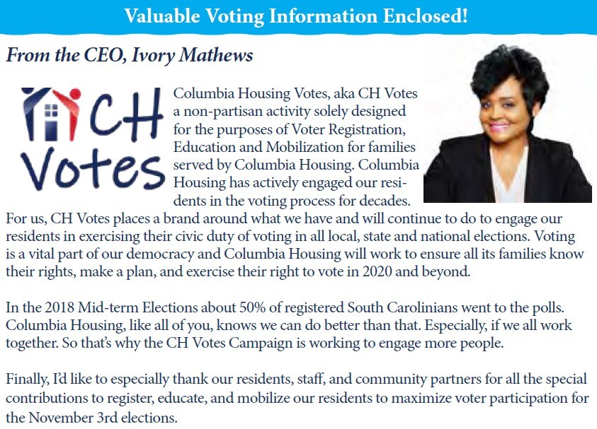 Message from CEO Ivory Mathews about importance of voting