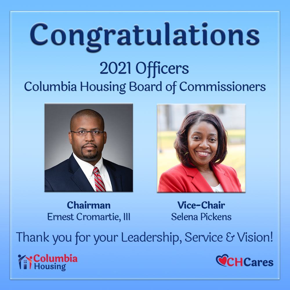 Ernest Cromartie II and Selena Pickens elected as 2021 Chair and VIce Chair