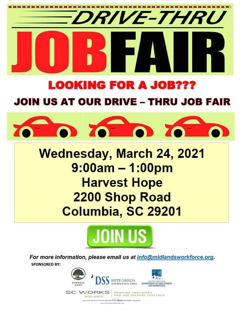 Drive thru job fair March 24, 2021