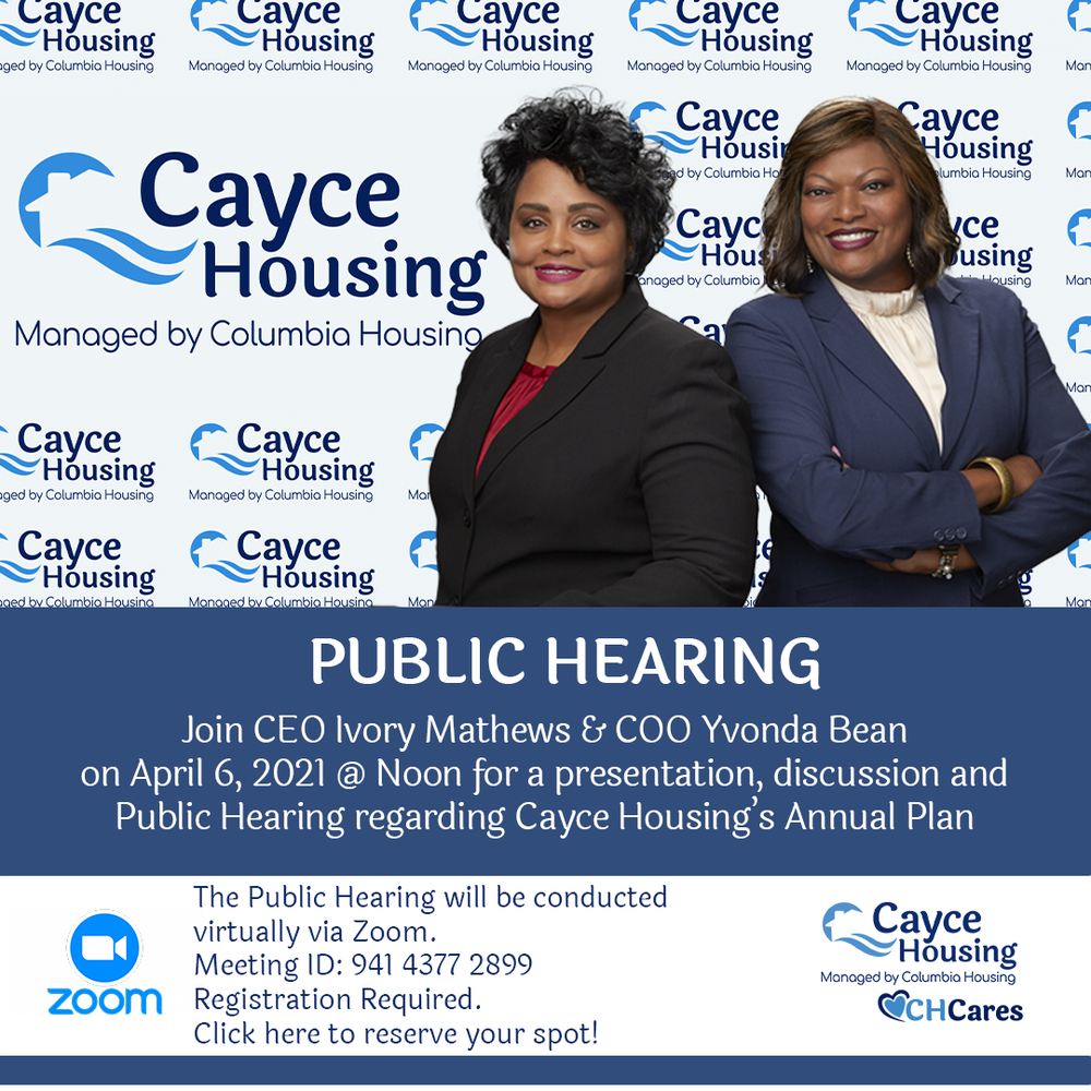 Public Hearing to review Cayce Annual Plan April 6,2021 at Noon