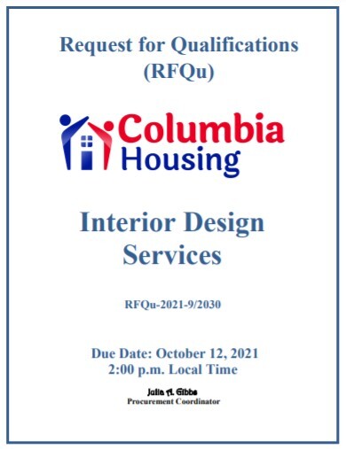 RFQ Cover Interior Design Services