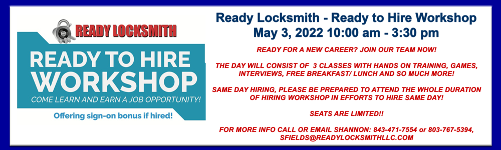 Local locksmith holds ready to hold job fair on May 3, 2022