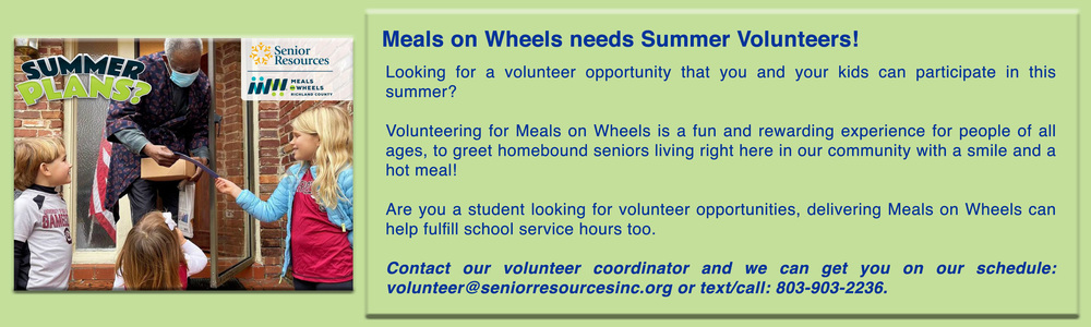 Senior Resources seeks Meals on Wheels volunteers