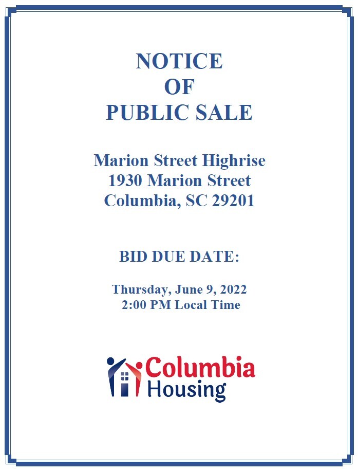 Public Sale Notice - Marion St. Highrise
