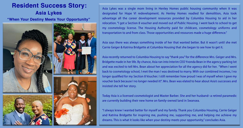 Asia Lykes - Former CH Resident - tells success story