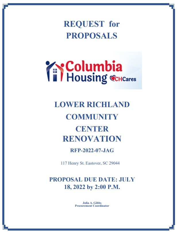 Request for Proposals Lower Richland Community Center Renovations