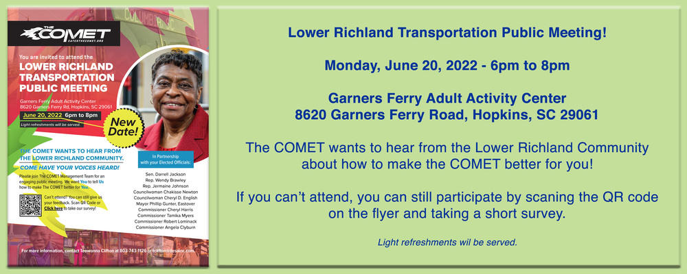 Community meeting for Lower Richland residents to discuss COMET