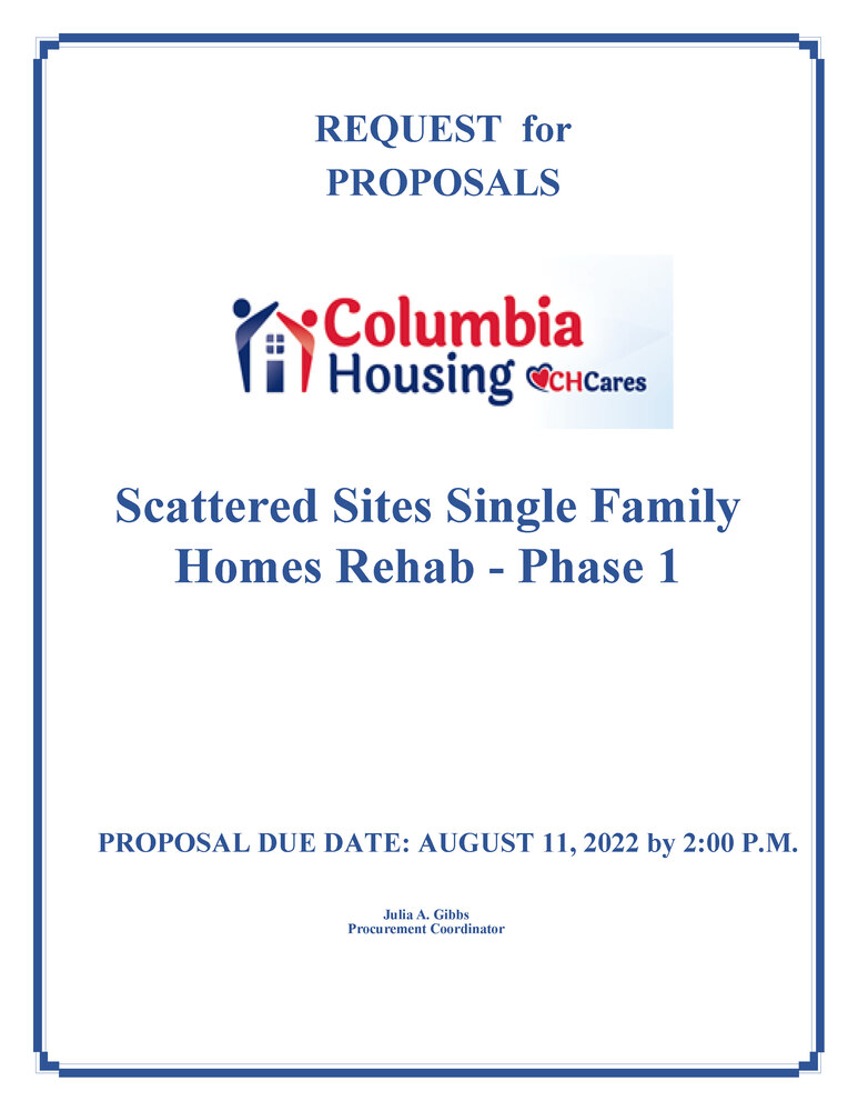 Scattered Sites Single Family Home Rehab RFP