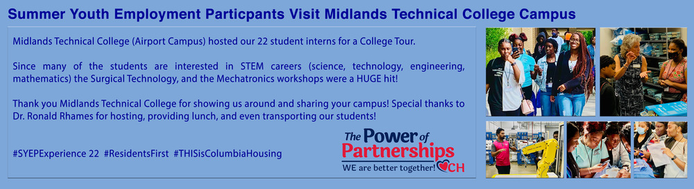 Summer Youth visit Midlands Technical College