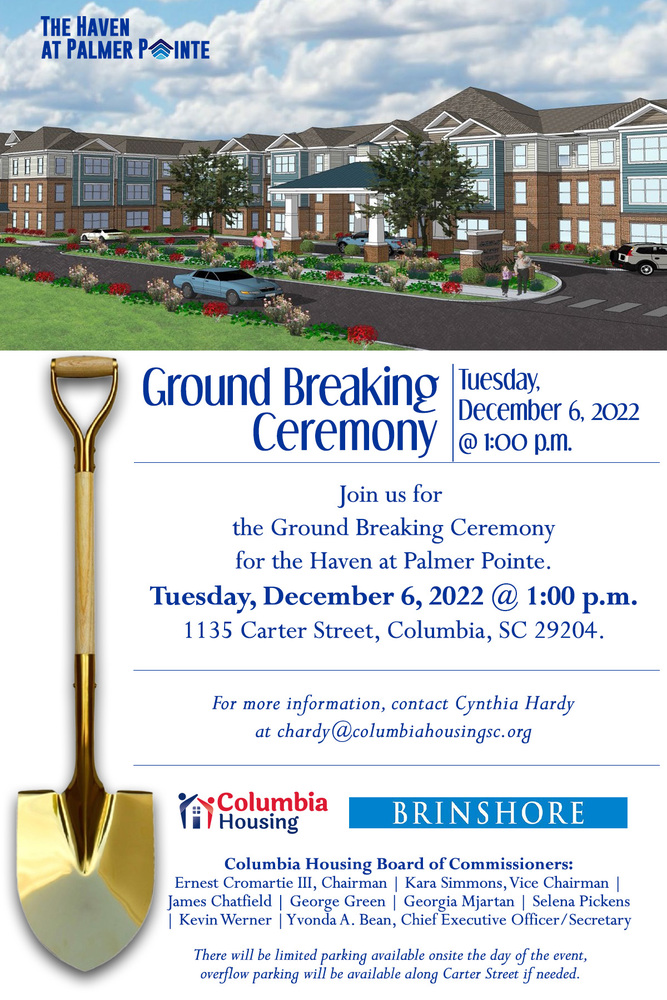 Invitation to Ground breaking ceremony at the Haven at Palmer Pointe