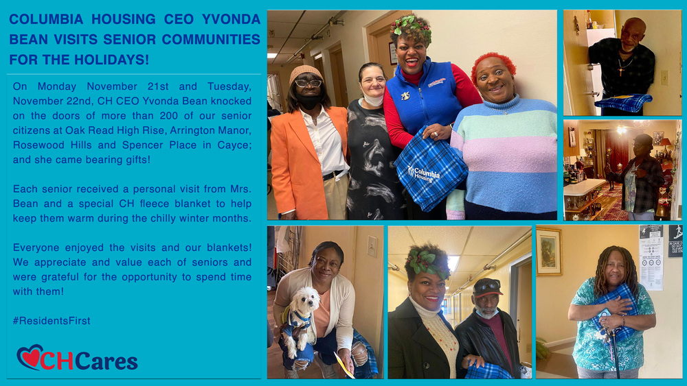 CEO Yvonda Bean visits seniors at CH properties and brings gifts
