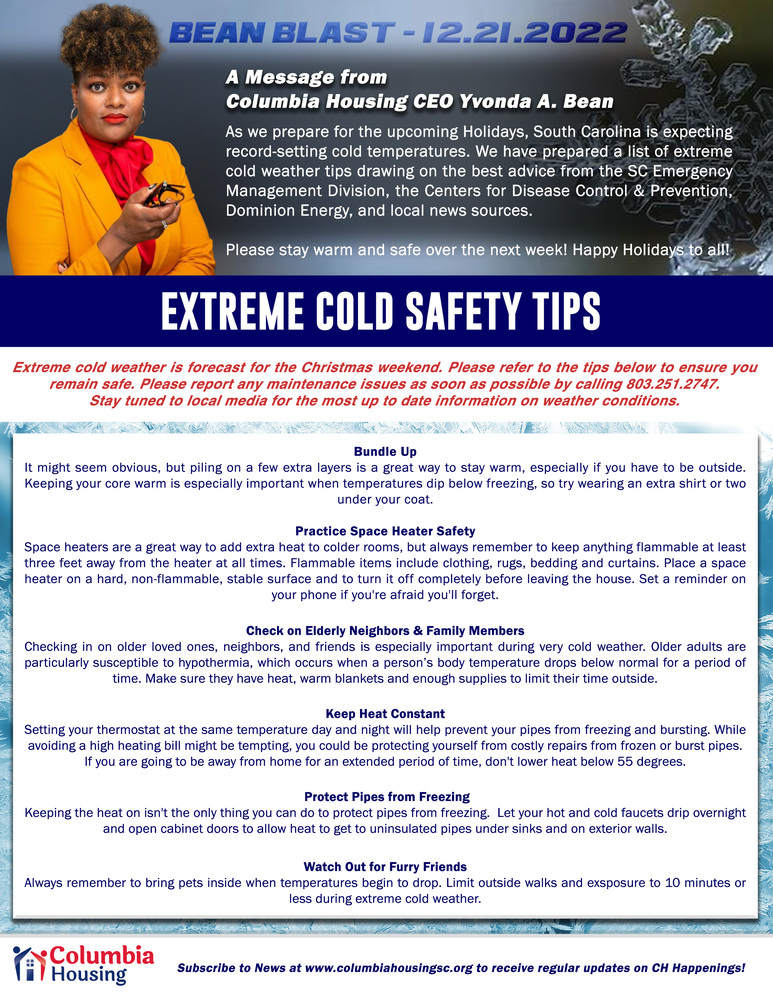 Bean Blast Cold Weather Safety Information