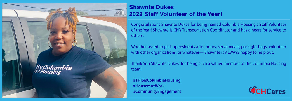Staff Volunteer of the Year - Shawnte Dukes