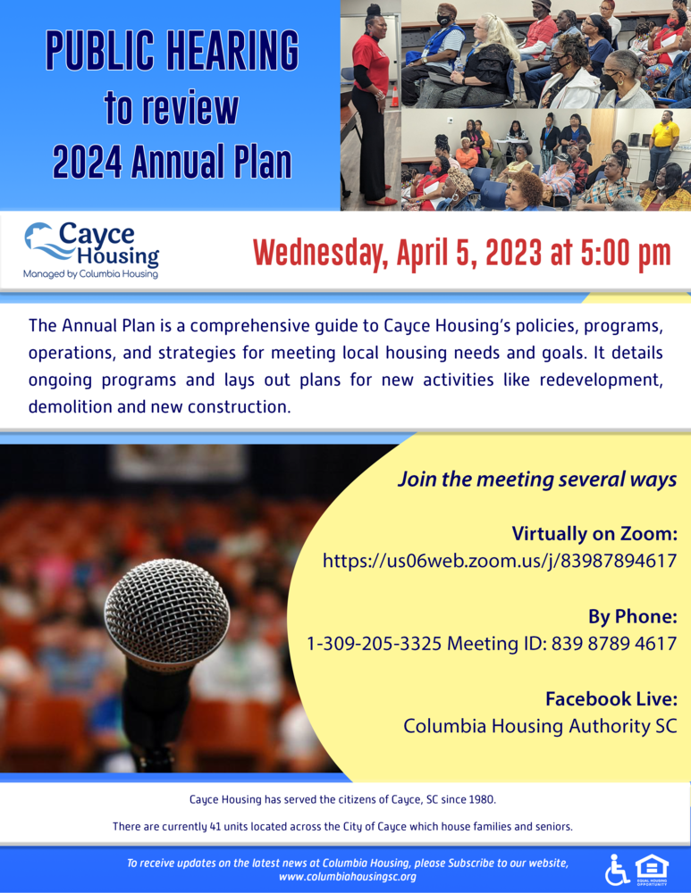 Cayce Housing to hold public hearing to review 2024 Annual Plan