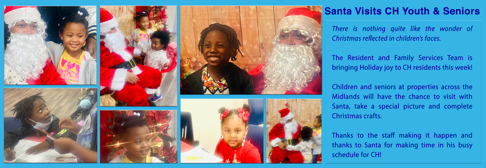 Photos with Santa at Resident and Family Services Building