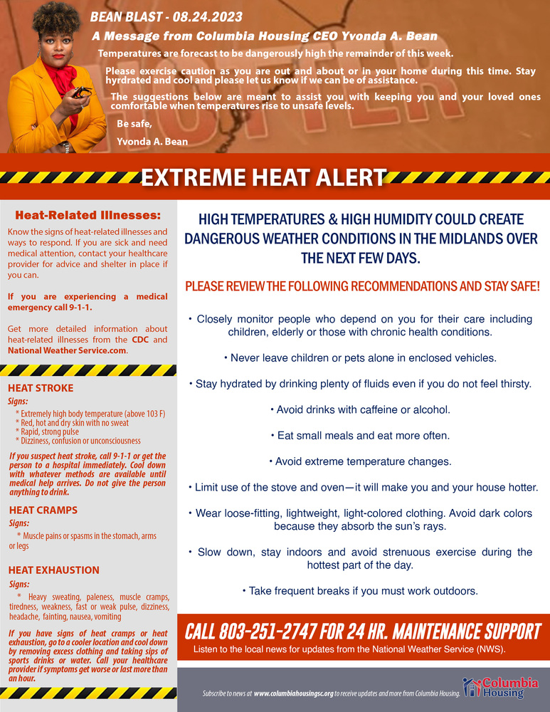 Dangerous heat in the area over the next few days - exercise caution