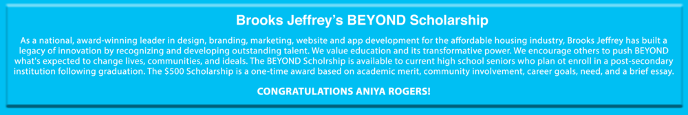 Anita Rogers wins Beyond Scholarship from Brooks Jeffrey Marketing