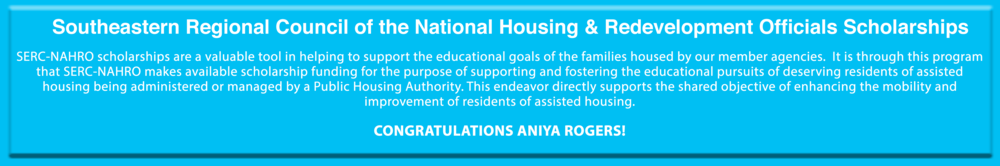 Aniya Rogers wins scholarship from Southeastern Regional Council of NAHRO