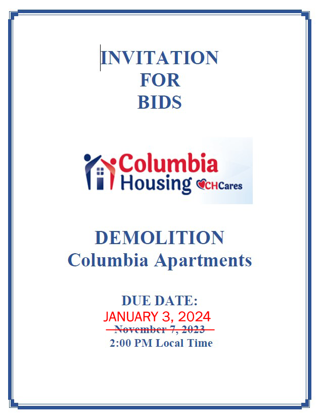 RFP deadline extended for demolition of Columbia Apartments