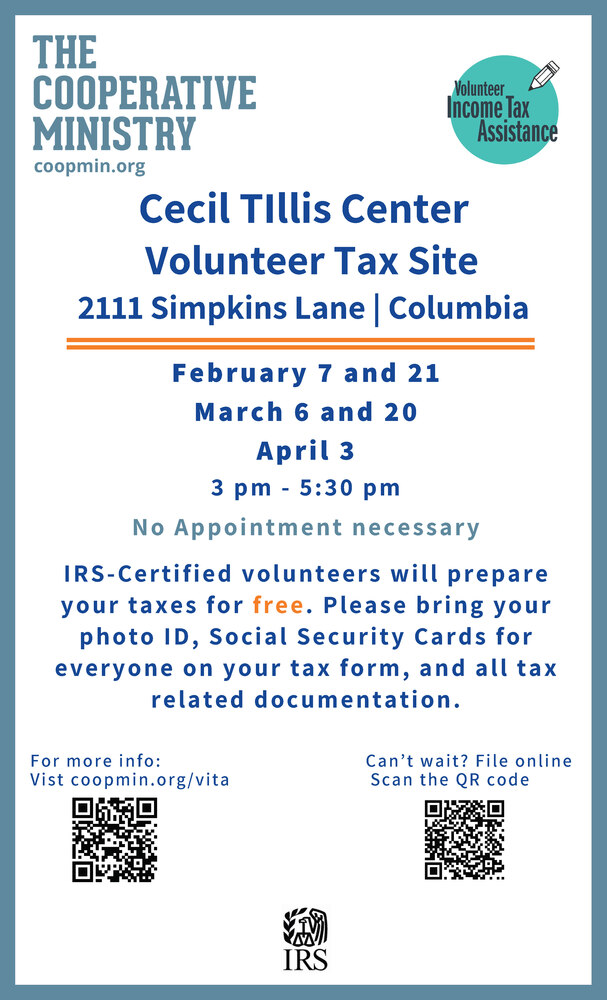 Volunteer Tax Site at Cecil Tillis Center 