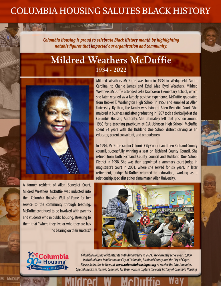 Black History Salute Mildred Weathers McDuffie