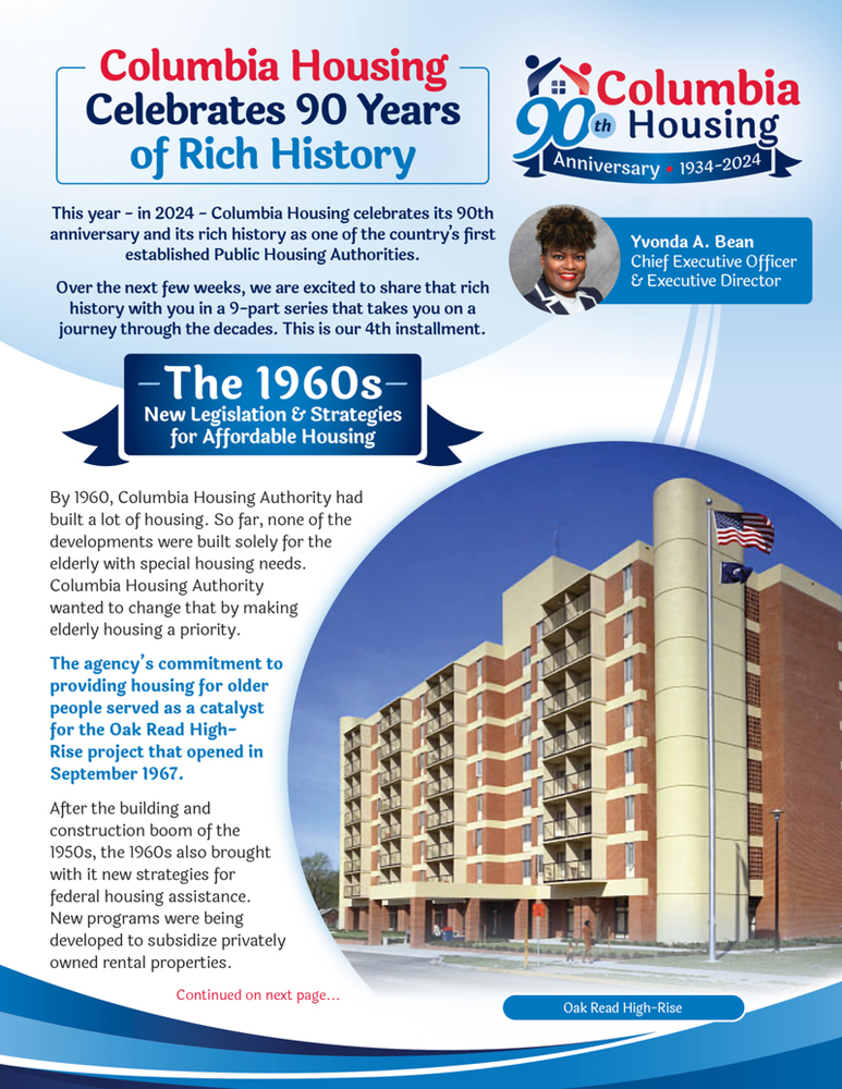 90th Anniversary Eblast - The 1960s page 1 - text below images.