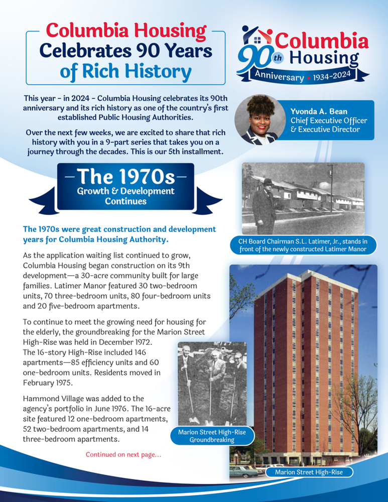 90th Anniversary Eblast The 1970s Page 1. Text below the images.